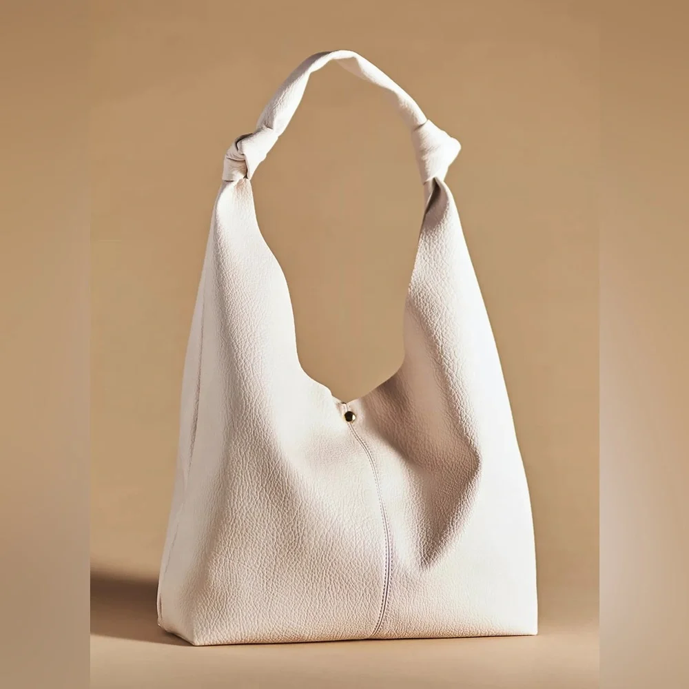 NWOT By Anthropologie The Love Knot Slouchy Bag in Cream - Picture 1 of 6